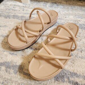 A New Day beige cream nude tan strappy sandals size 10